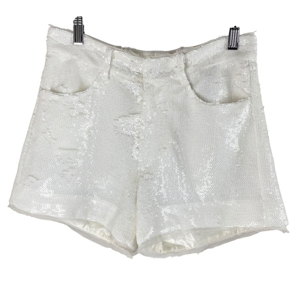 ZADIG & VOLTAIRE - Storm Sequin Short in White Size 34 - Picture 1 of 7